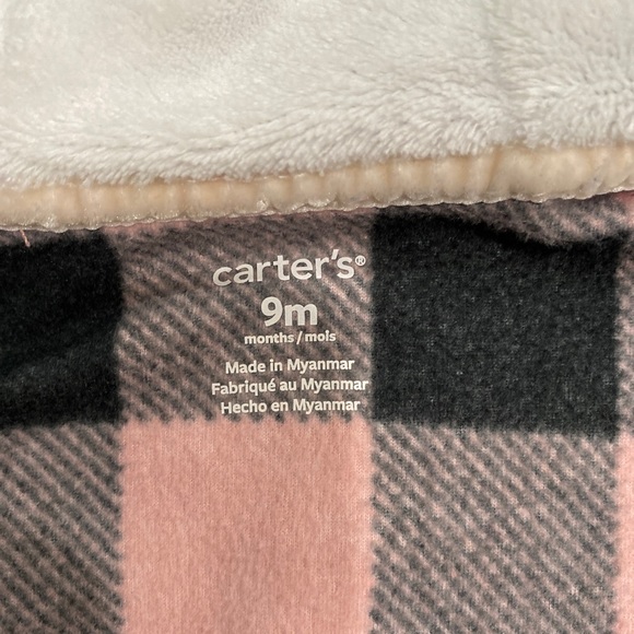 Carters 9 Month Fleece Hooded Zip Up - Picture 2 of 3